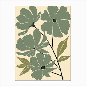 Green Flowers Canvas Print