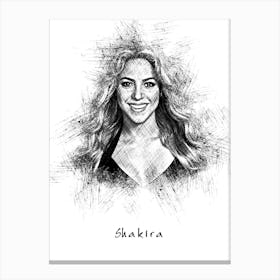 Shakira Drawing Canvas Print