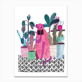 Pink Dog Canvas Print