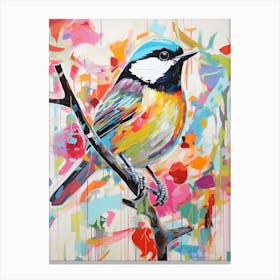 Colourful Bird Painting Carolina Chickadee 1 Canvas Print