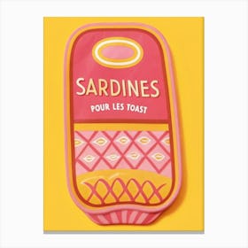 Sardines Four Les Toast Canvas Print