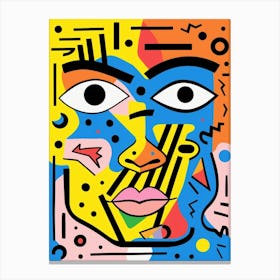 Pop Art Geometric Face 3 Canvas Print