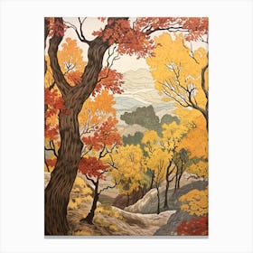 White Poplar 1 Vintage Autumn Tree Print  Canvas Print