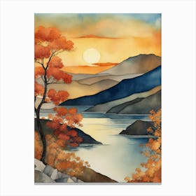 Sunset Over Lake 1 Canvas Print