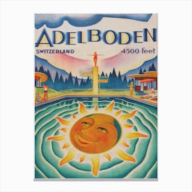 Adelboden Switzerland Vintage Travel Poster Canvas Print