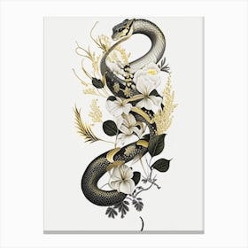 Boomslang Snake Gold And Black Canvas Print