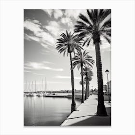 Palma De Mallorca, Spain, Mediterranean Black And White Photography Analogue 3 Canvas Print