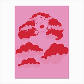Head In The Clouds Pink Canvas Print