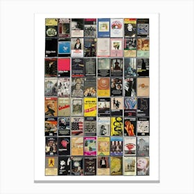 1970s Music Print - Retro Cassette Covers Canvas Print