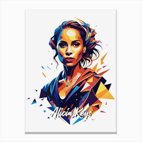 Alicia Keys 03 Portrait Music WPAP Pop Art Canvas Print