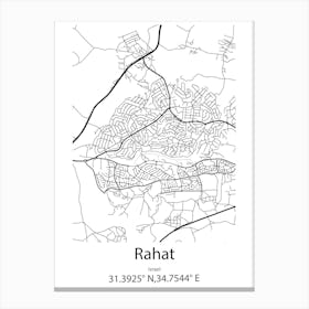 Rahat,Israel Minimalist Map Canvas Print