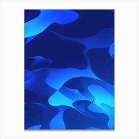 Abstract Blue Camouflage Canvas Print