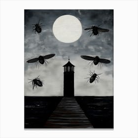 Flies At Night Canvas Print