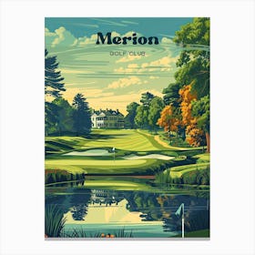 Merion Golf Club Curtis Cup Digital Travel Art Canvas Print