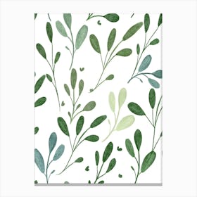 Watercolor Eucalyptus Leaves Canvas Print