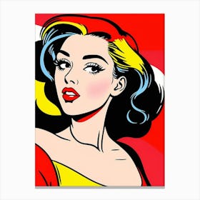 Pop Art Vivid Wonder: A Pop Art Revelation of Feminine Grace Canvas Print