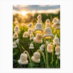 Lily Of The Valley Knitted In Crochet 2 Canvas Print