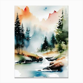 Watercolor Of A River 4 Canvas Print