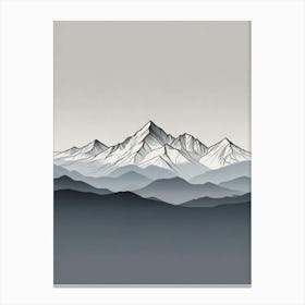 Minimalist Mountain Range Art Print (3) Canvas Print