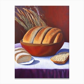 Amaranth Bread Bakery Product Acrylic Painting Tablescape Canvas Print
