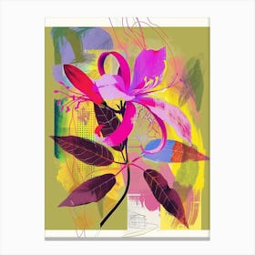 Fuchsia 1 Neon Flower Collage Canvas Print