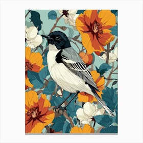 Bird In A Flower Canvas Print