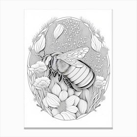 Hibernation Bee 3 William Morris Style Canvas Print