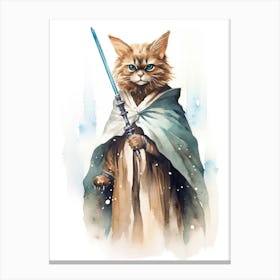 Somali Cat As A Jedi 2 Canvas Print