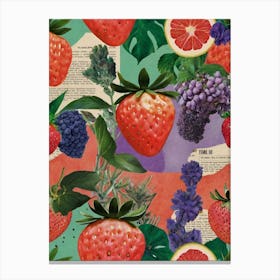 Strawberry And Grapes Canvas Print