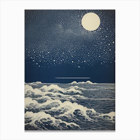 Moonlight Over The Ocean 4 Canvas Print