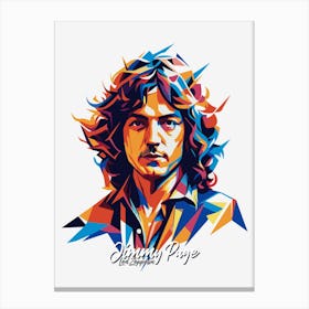 Jimmy Page, Led Zeppelin 01 Portrait Music Icon Style WPAP Pop Art Portrait Music Icon Style WPAP Pop Art Canvas Print