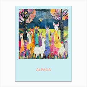 Alpaca Rainbow Poster 2 Canvas Print
