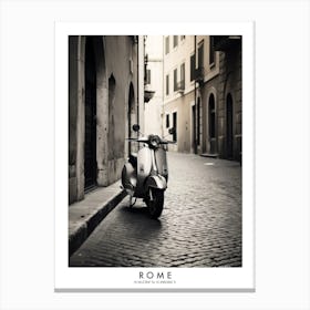 Poster Of Rome, Black And White Analogue Photograph 4 Canvas Print