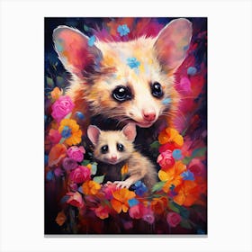  A Baby Possum With Mother 1 Canvas Print