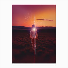 Woman roaming a cosmic desert 4 Canvas Print