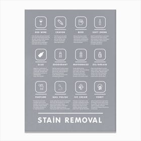 Boho Laundry Stain Removal Instruction With And Easy Tips Canvas Print