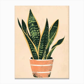 Snake Plant Minimalist Illustration 5 Canvas Print