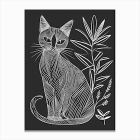 Khao Manee Cat Minimalist Illustration 1 Canvas Print
