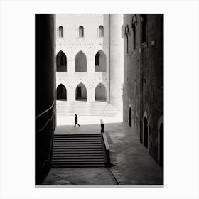Perugia, Italy,  Black And White Analogue Photography  1 Canvas Print