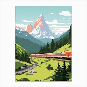 Switzerland Travel Illustration Canvas Print