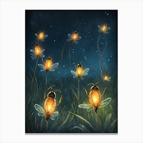 Bees At Night Canvas Print