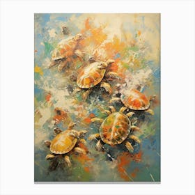 Turtles Abstract Expressionism 2 Canvas Print