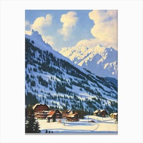 Oberstdorf, Germany Ski Resort Vintage Landscape 2 Skiing Poster Canvas Print
