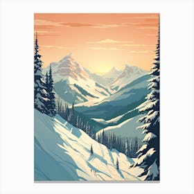 Banff Sunshine Village   Alberta, Canada   Colorado, Usa, Ski Resort Illustration 1 Simple Style Canvas Print