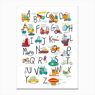 Transport Alphabet Canvas Print