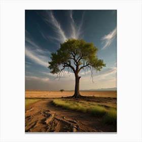 Lone Tree In The Desert Canvas Print