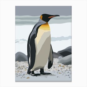 Emperor Penguin Salisbury Plain Minimalist Illustration 2 Canvas Print