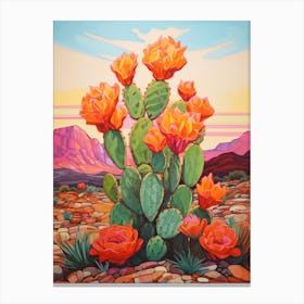 Cactus In The Desert Painting Canthocalycium 1 Canvas Print