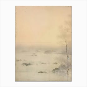 Hokkaido. Winter: Retro Aesthetic Japanese Landscape Wall Art Poster Canvas Print