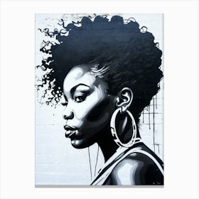 Graffiti Mural Of Beautiful Black Woman 232 Canvas Print